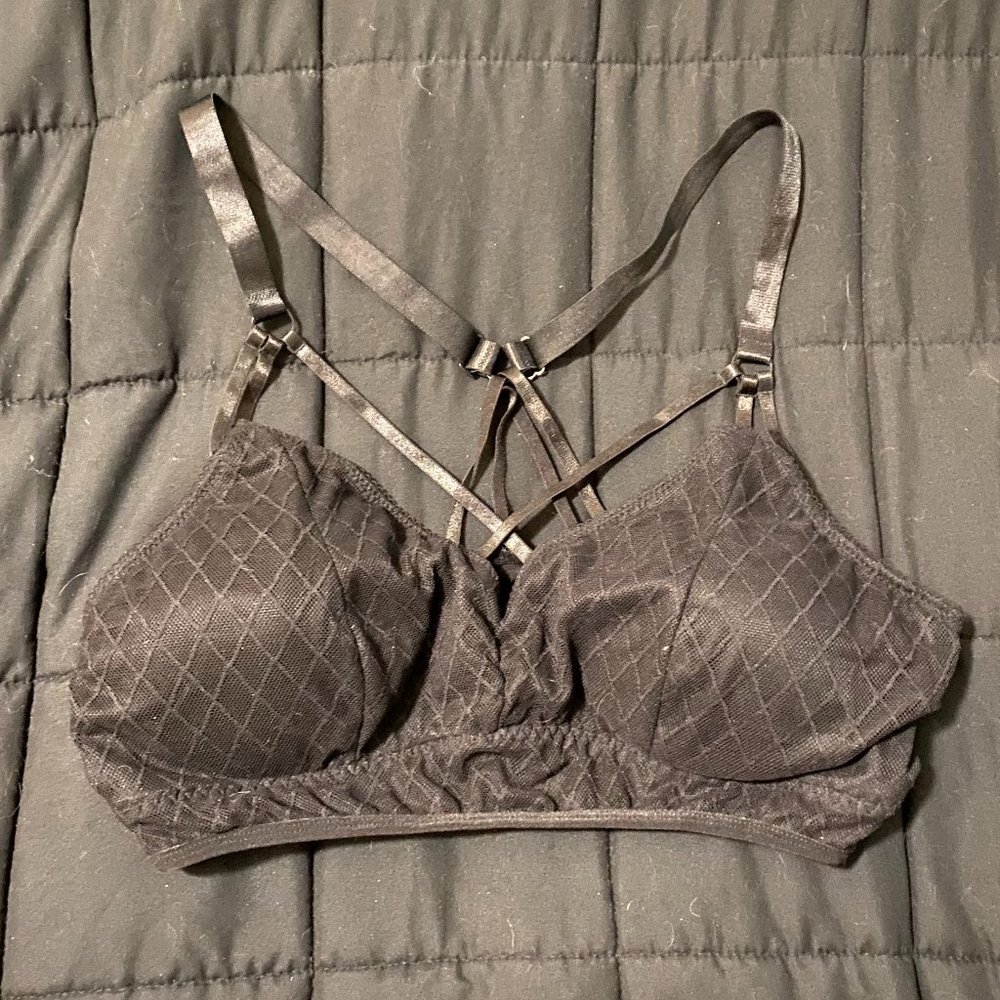 Black Cross Front Bralette